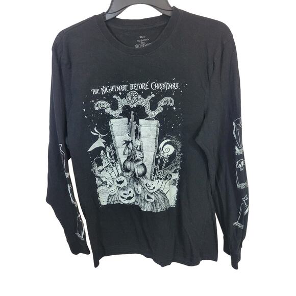Disney Black Tim Burton's The Nightmare Before Christmas Top Women's Size Large - Picture 1 of 11